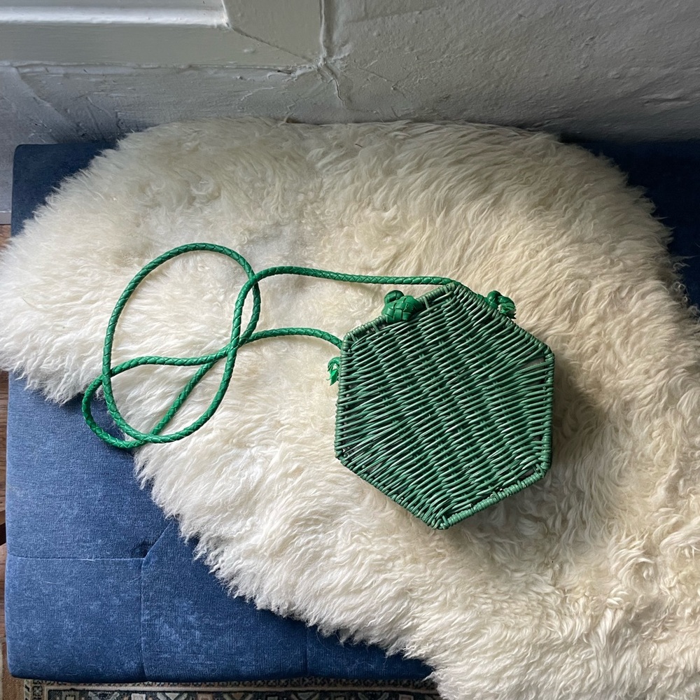 Zara Green Weave Bag